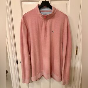 Vineyard Vines Men's Light Pink Quarter Zip-Up Pique Shirt Size XXL